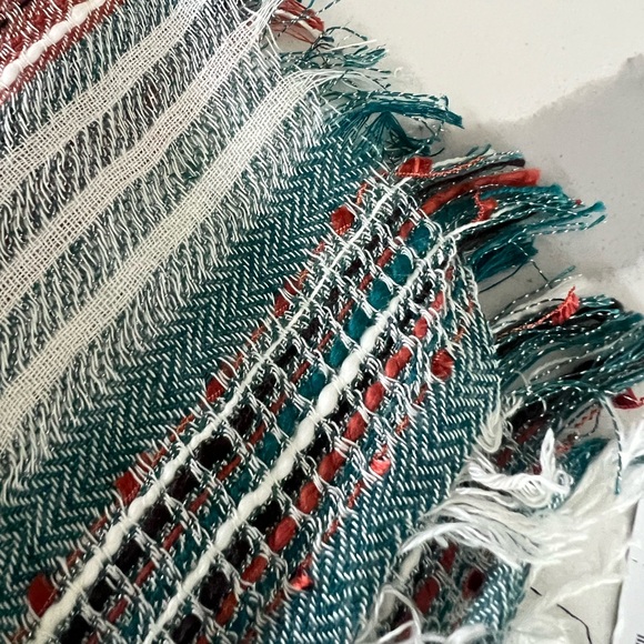 Women’s NWT Maurices Boho Blue Orange White Stripe Scarf - Picture 2 of 6